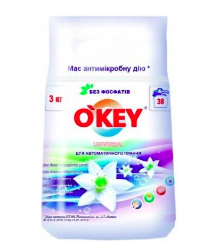 Порошок для прання O'KEY автомат 3 кг. (4820049381870)